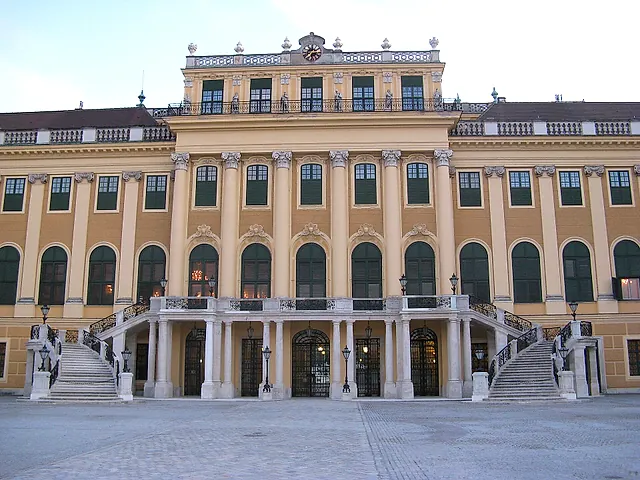 The garden front of Schönbrunn Palace in Vienna